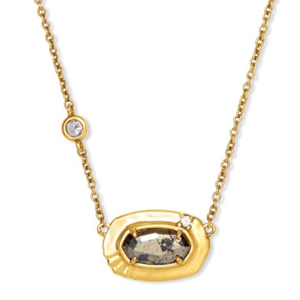 Kendra Scott Gold Necklace with Black Stone